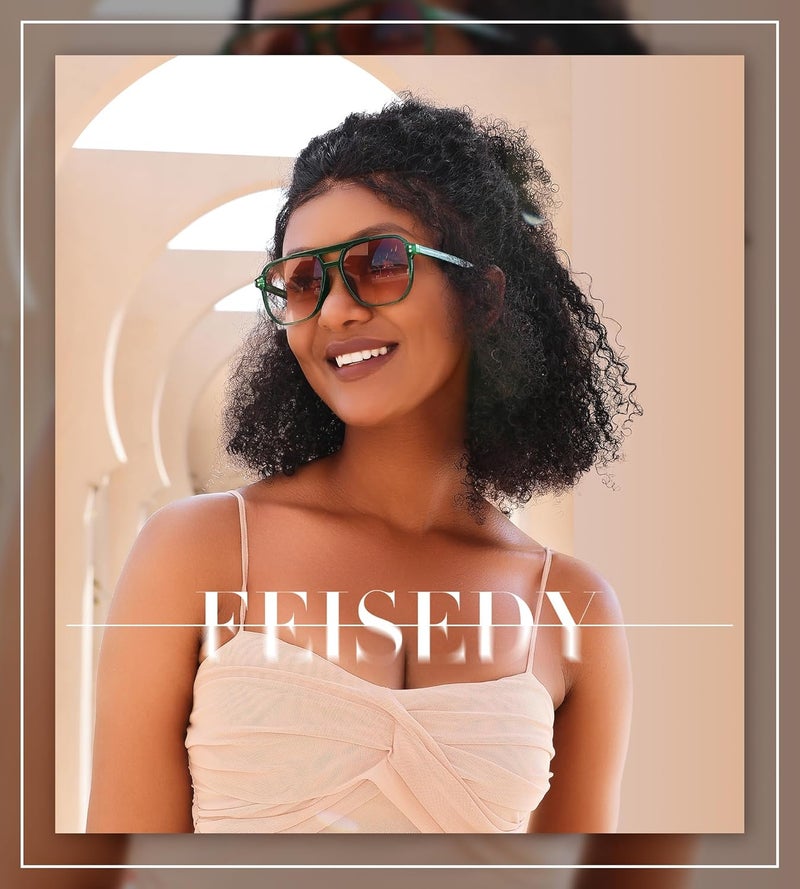 FEISEDY Retro Square Aviator Sunglasses Women Men 70s Vintage Trendy Plastic Frame Sun Glasses B2835 - Image 3